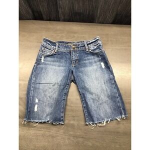 abercrombie fitch Womens Size 6 Distressed Blue Y2k 100 % Cotton Cutoff Shorts